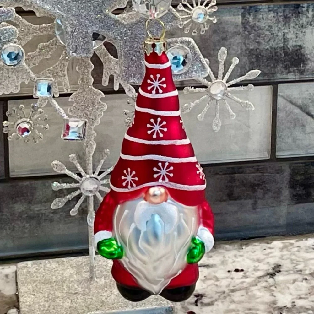 Hand Crafted Santa and Stocking Large Bead Christmas Garland